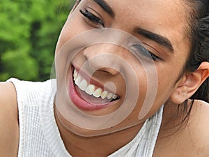 Smiling Youthful Colombian Teenage Girl