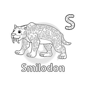 Smilodon Animal Alphabet ABC Isolated Coloring S