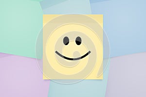 Smily Face Expression on Sticky Post photo
