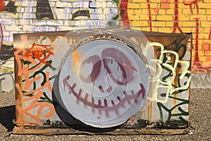 Smily face graffitti photo