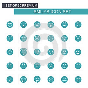 Smilys icons set vector