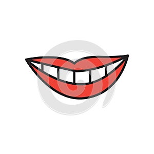 Smirk expression icon design template vector isolated photo