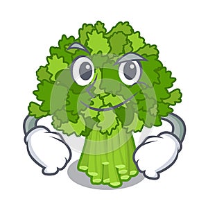 Smirking brocoli rabe in the cartoon shape photo