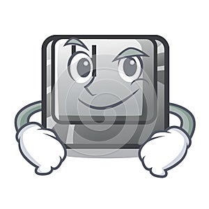 Smirking button H in the shape cartoon