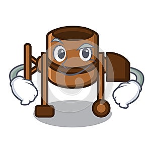 Smirking concrete mixer character cartoon