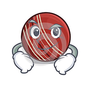 Smirking cricket ball isolated in the cartoon