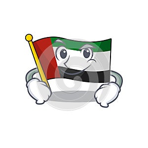 Smirking flag united arab emirates isolated cartoon