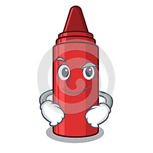 Smirking red crayon in the character shape