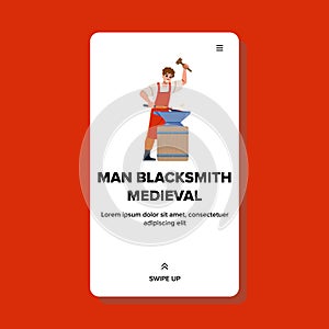 smith man blacksmith medieval vector