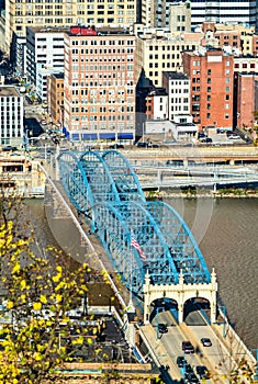 Smithfield Street Bridge across the Monongahela River in Pittsburgh, Pennsylvania