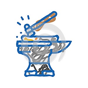 smithing blacksmith icon doodle illustration
