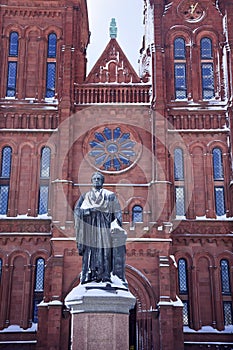 Smithson Statue Snow Smithsonian Washington DC