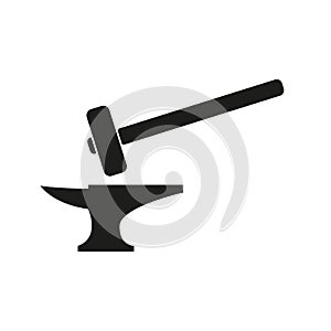 The smithy icon. Forge and stithy, blacksmith symbol. Flat