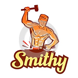 Smithy vector logo. blacksmith, farrier icon