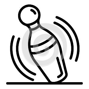 Smitten bowling pin icon, outline style photo