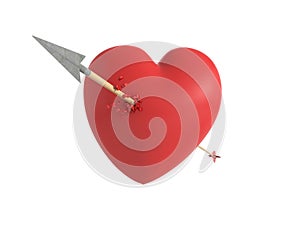 Smitten heart in love at first sight