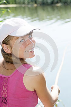 Smling fisherwoman