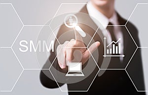 SMM Social Media Marketing Advertising Internet Business Technology Concept