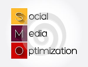 SMO - Social Media Optimization acronym, internet concept background