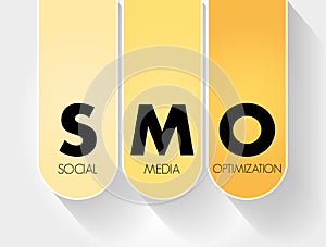 SMO - Social Media Optimization acronym, internet concept background