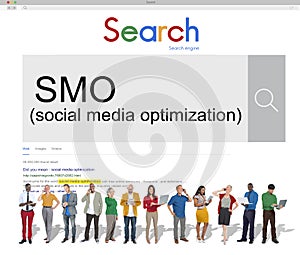 SMO Social Media Optimization Online Technology Networking Concept photo