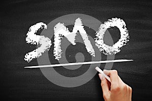 SMO Social Media Optimization - use of a number of outlets and communities to generate publicity to increase the awareness of a