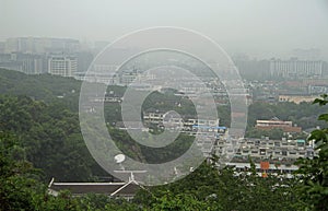 Smog in chinese city Hangzhou