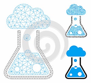 Smog Flask Vector Mesh Wire Frame Model and Triangle Mosaic Icon