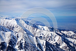 Smog over Almaty, Kazahstan. View from mountains