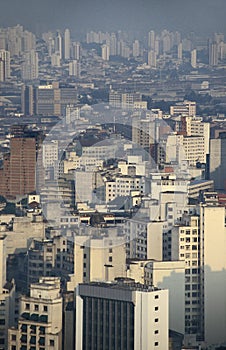 Smog pollution and skyscrapers, SÃ£o Paulo, Brazil.