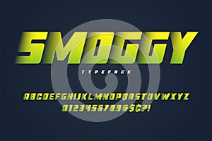 Smoggy heavy display font design, alphabet, typeface, letters an