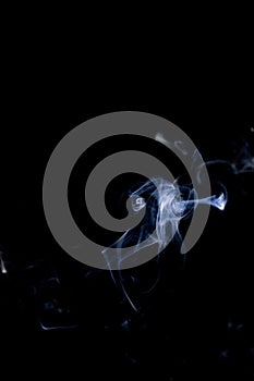 Smoke abstract. Blur white smoke, abstract fog or steam mist cloud isolated on black background. For overlay in
