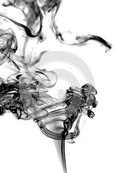 Smoke abstract photo, isolated on white background