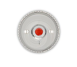 Smoke alarm on red background