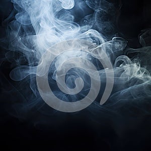 Smoke Billows Against Black Background