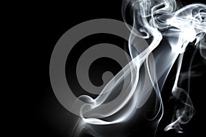 smoke on a black background