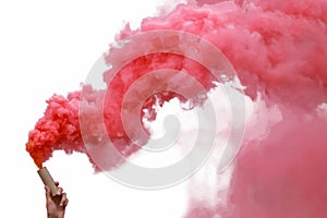 Smoke bombs with red smoke