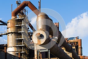 Smoke chimney pipes metallurgy fabrik in Arbed luxemburg photo