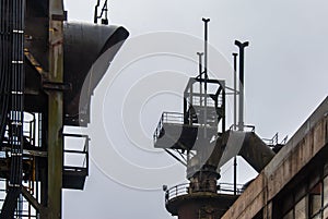 Smoke chimney pipes metallurgy fabrik in Arbed luxemburg photo