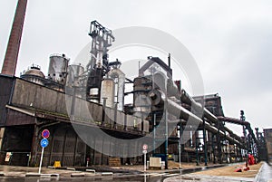 Smoke chimney pipes metallurgy fabrik in Arbed luxemburg photo