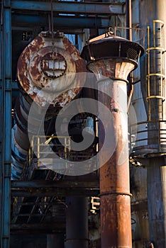 Smoke chimney pipes metallurgy fabrik in Arbed luxemburg