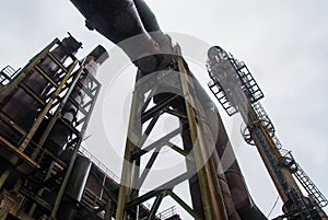 Smoke chimney pipes metallurgy fabrik in Arbed luxemburg