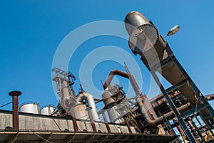 Smoke chimney pipes metallurgy fabrik in Arbed luxemburg photo