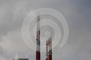 Smoke from a chimney at a thermal power plant