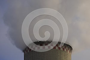 Smoke from a chimney at a thermal power plant