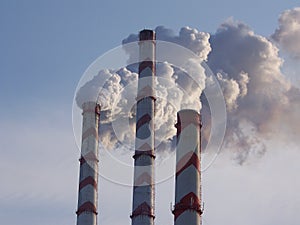 Smoke chimneys of power station