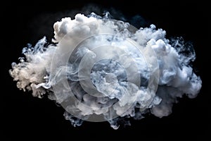Smoke Cloud Isolated on Black Background