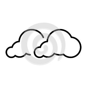Smoke Cloud Shape Line Icon. Smog Air Toxic Climate Linear Pictogram. Dioxide Gas in Fluffy Sky Outline Icon. Exhalation photo