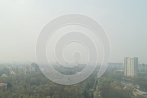 Smoke could in Kyiv after the fires in Ukraine