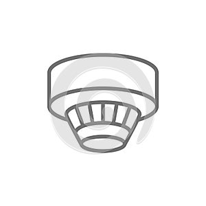 Smoke detector, alarm system line icon. Isolated on white background
